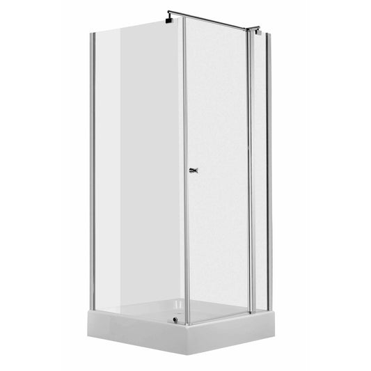 Square Shower Cabin Deante Cubic with Pivot Door 80x80cm Chrome Finish