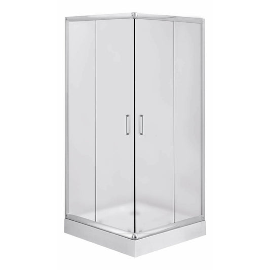Square Shower Cabin Deante Funkia with Sliding Doors 80x80cm Chrome Finish