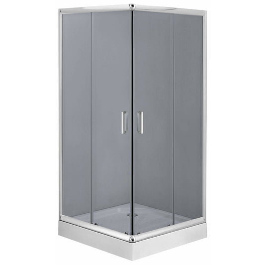 Square Shower Cabin Deante Funkia with Sliding Doors 90x90cm Glossy Chrome Finish