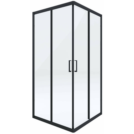 Square Shower Cabin Deante Funkia with Sliding Doors 90x90cm Black Finish