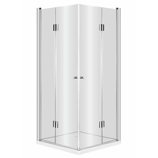 Square Shower Cabin Deante Kerria with Hinged Doors 90x90cm Chrome Finish