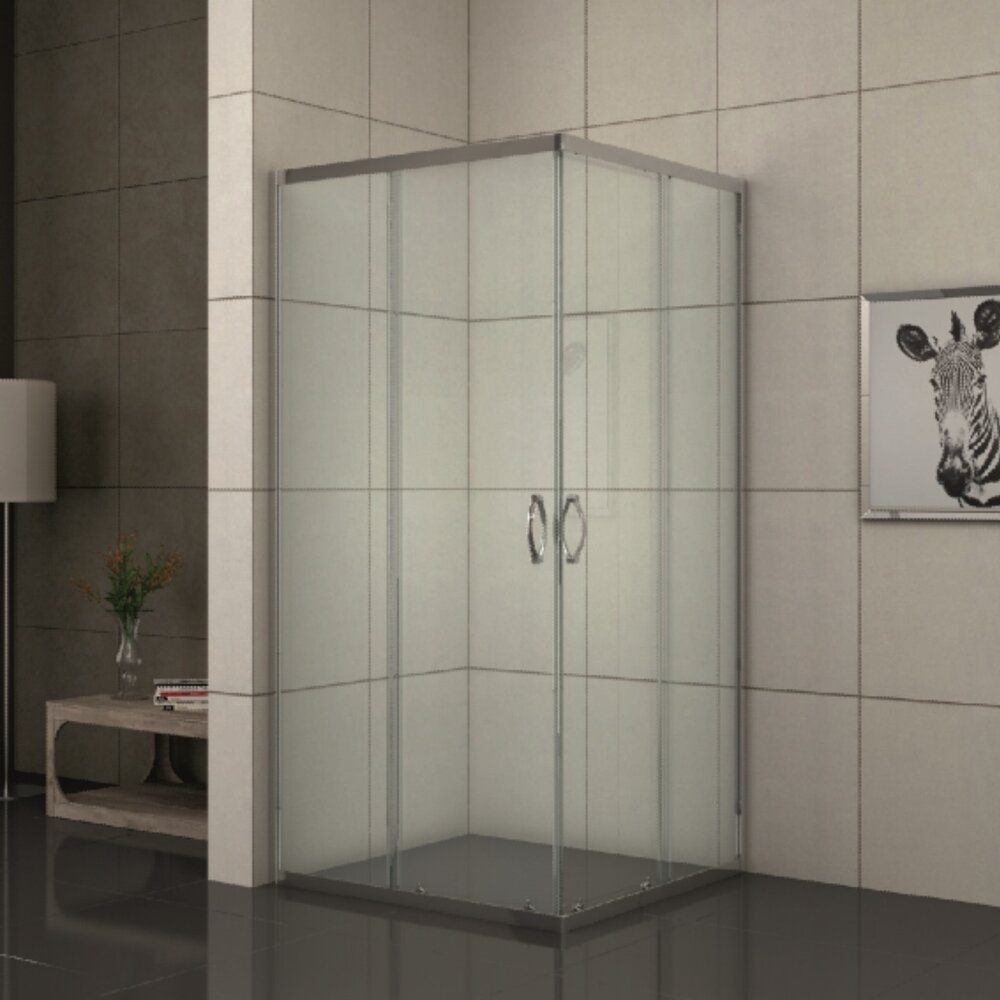 Квадратна душ кабина Inter Ceramic с плъзгащи се врати 80x80 см хром гланц - прозрачен