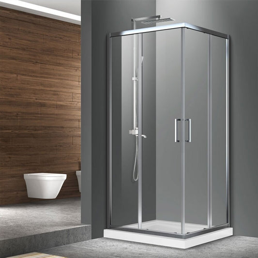 Fluminia Hector Square Shower Cabin with Sliding Doors 90x90 Chrome