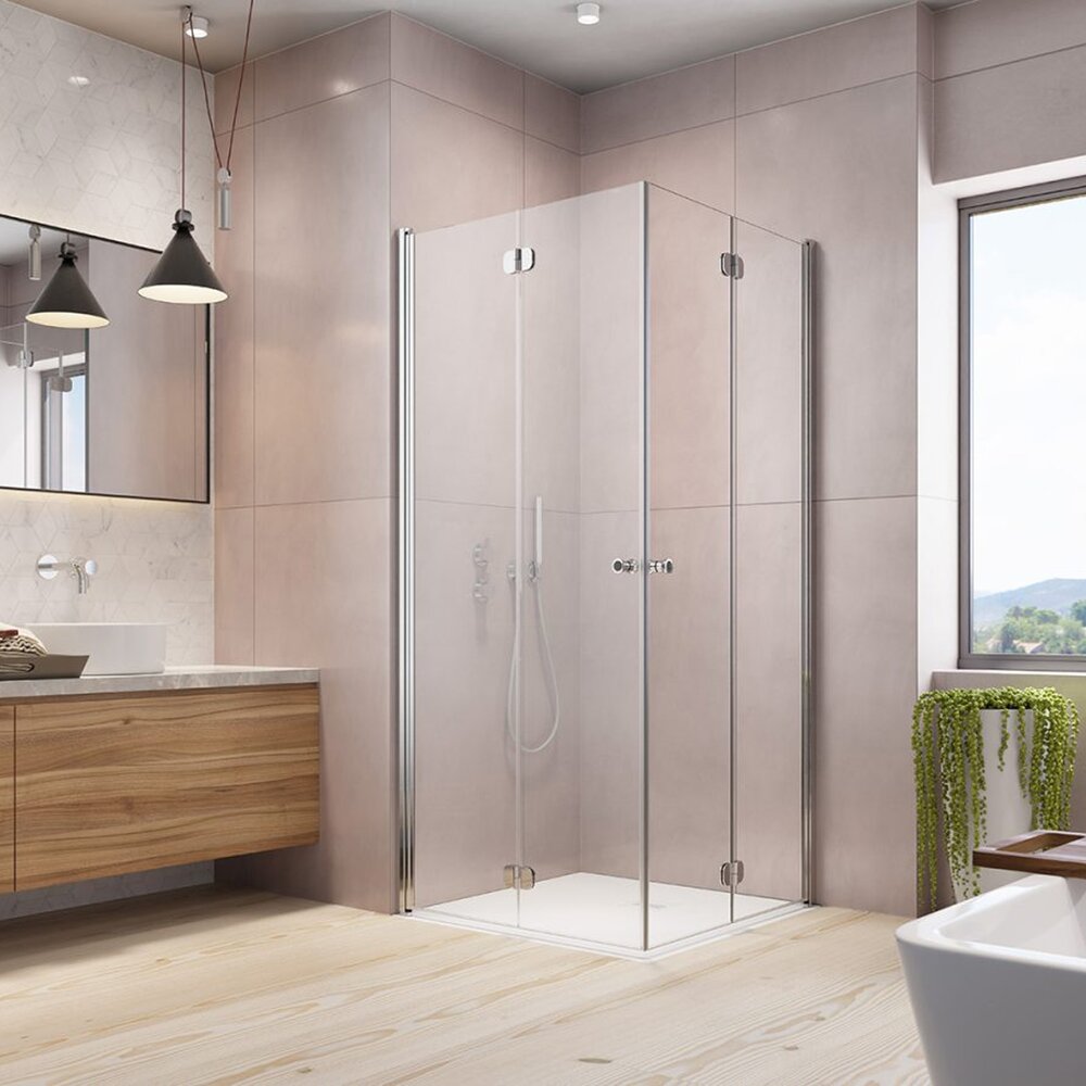Плоска сгъваема душ кабина Radaway Eos KDD B 90x90 хром