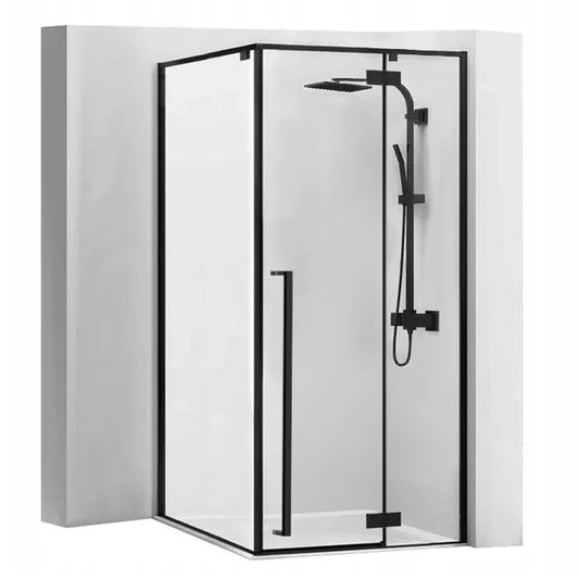 Rea Fargo Square Shower Cabin with Hinged Door 90x90 Matte Black