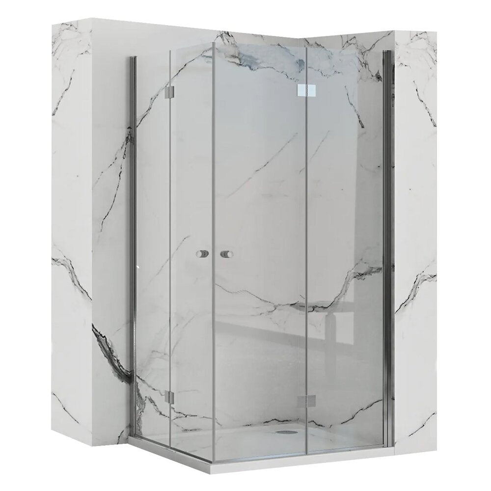 Rea Fold N2 Square Shower Cabin with Folding Doors 80x80 Chrome