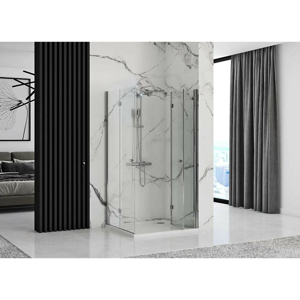 Rea Fold N2 Square Shower Cabin with Folding Doors 80x80 Chrome