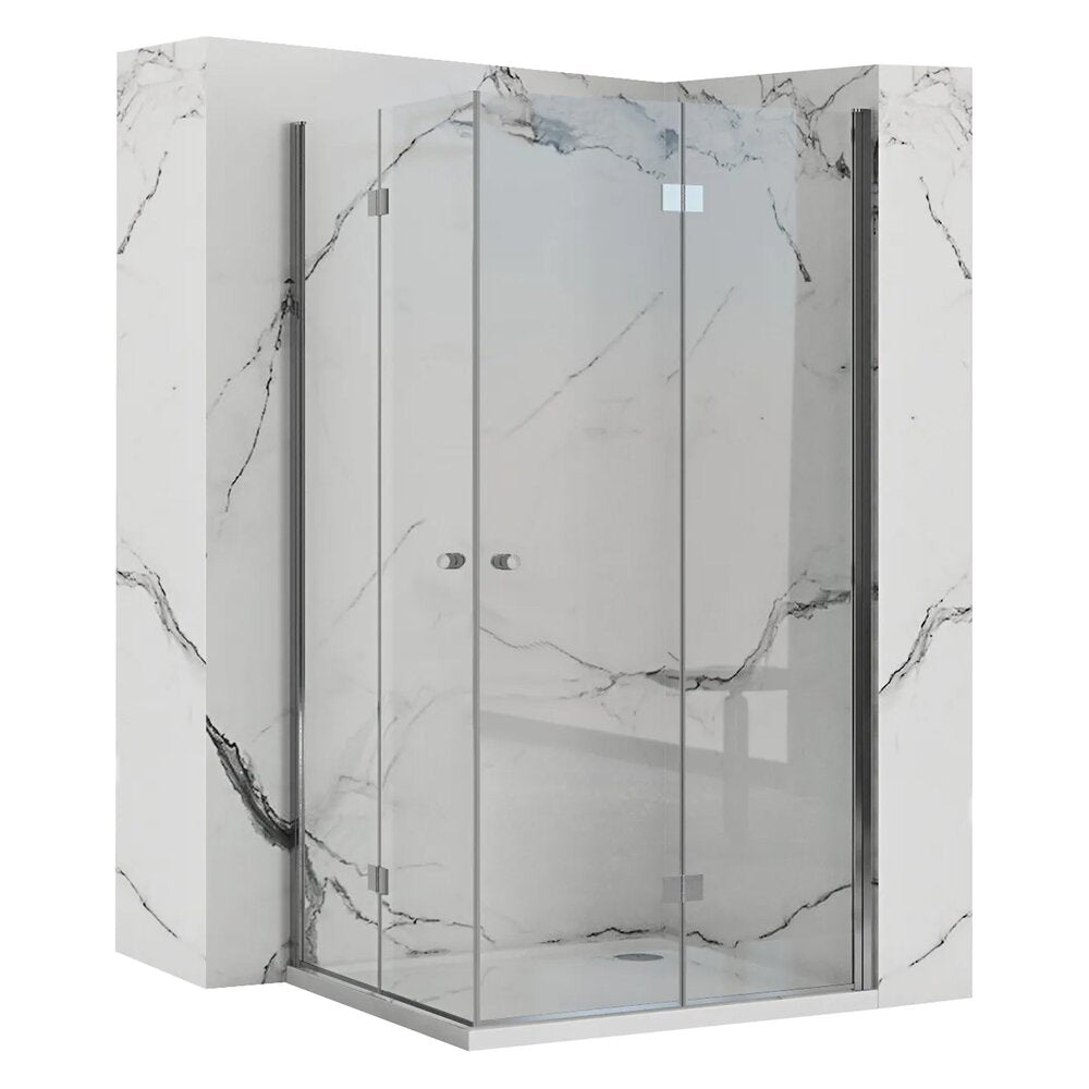Rea Fold N2 Square Shower Cabin with Folding Doors 90x90 Chrome