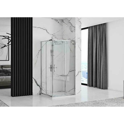 Квадратна душ кабина Rea Punto с плъзгащи се врати 90x90 хром