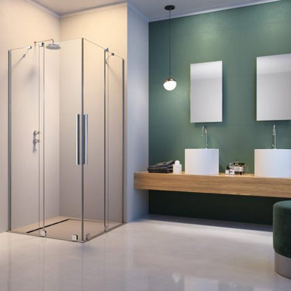 Квадратна душ кабина с плъзгащи се врати Radaway Furo KDD 80x80 cm хромирано профил