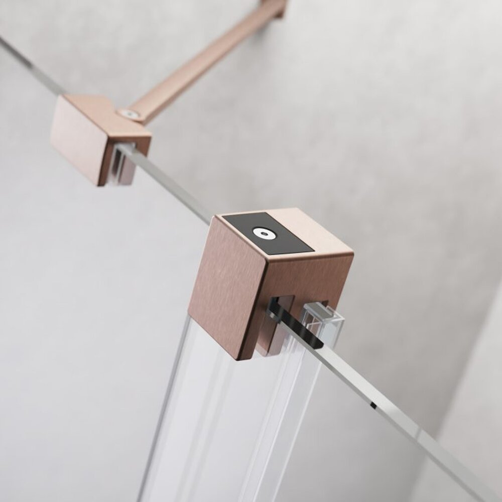 Квадратна душ кабина с плъзгащи се врати Radaway Furo KDD 90x90 cm профил злато мат