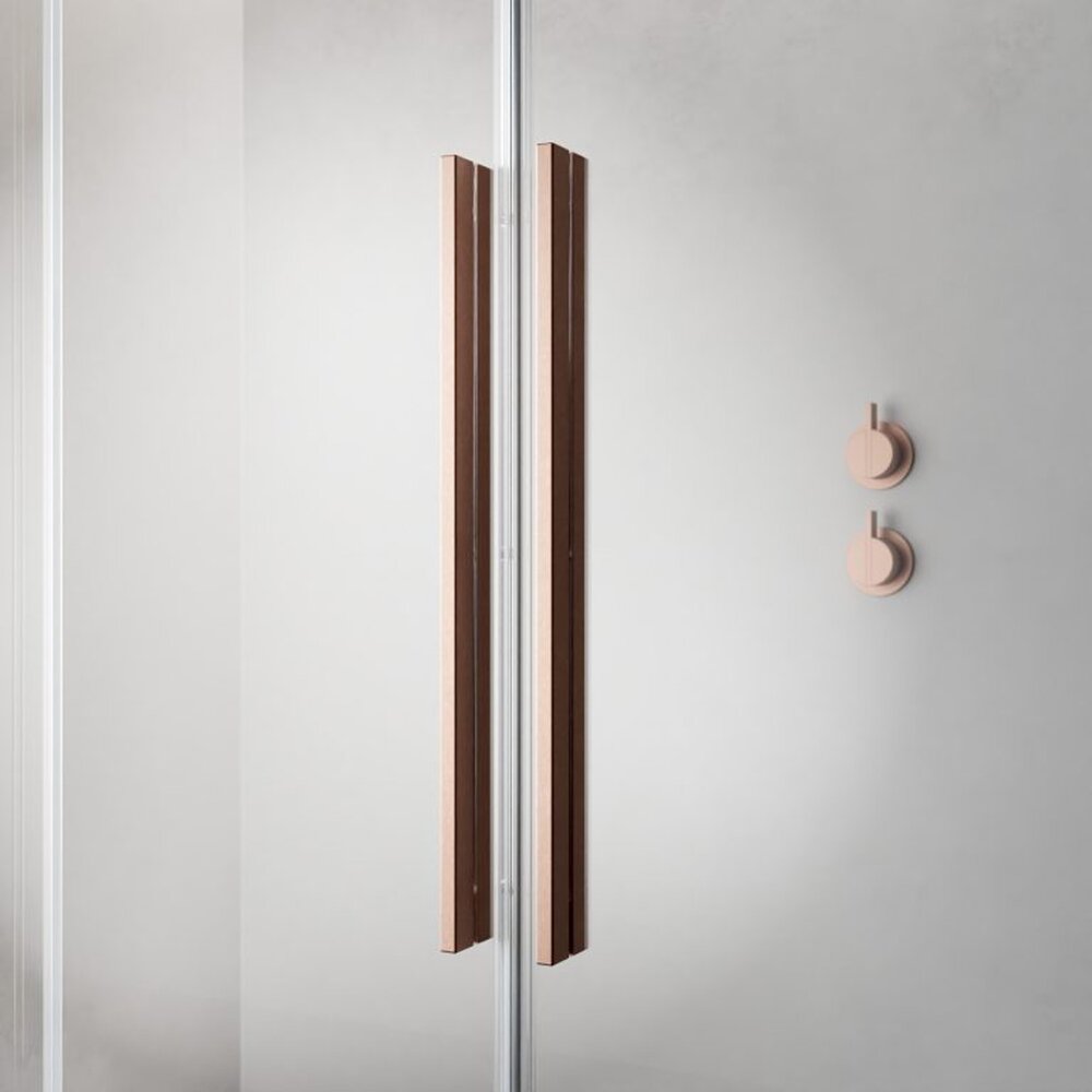Квадратна душ кабина с плъзгащи се врати Radaway Furo KDD 90x90 cm профил с четкан мед