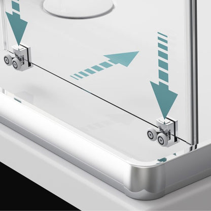 Квадратна душ кабина с плъзгащи се врати Radaway Premium Plus C 90x90 cm хромирана профил