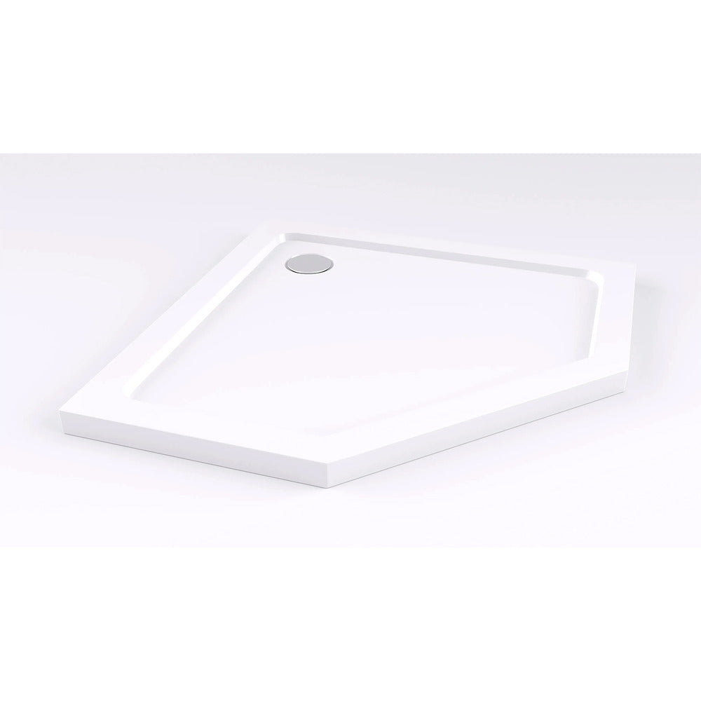 Rea Diamond pentagonal shower cabin with hinged door 100x100 gold