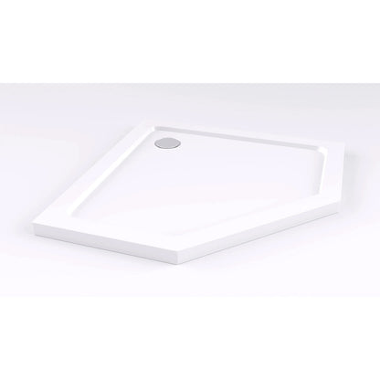 Rea Diamond pentagonal shower cabin with hinged door 100x100 gold