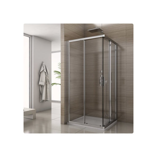 Square Shower Cabin with Sliding Doors SanSwiss Salia SAE2 80x80 Tempered Glass 6mm