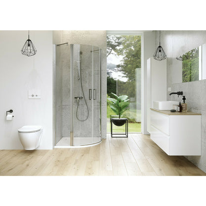 Cersanit Moduo Semi-Round Shower Cabin with 2 Hinged Doors 80x80 Chrome
