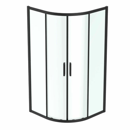 Полукръгла душ кабина с плъзгащи се врати 100x100 см черен мат Ideal Standard Connect 2