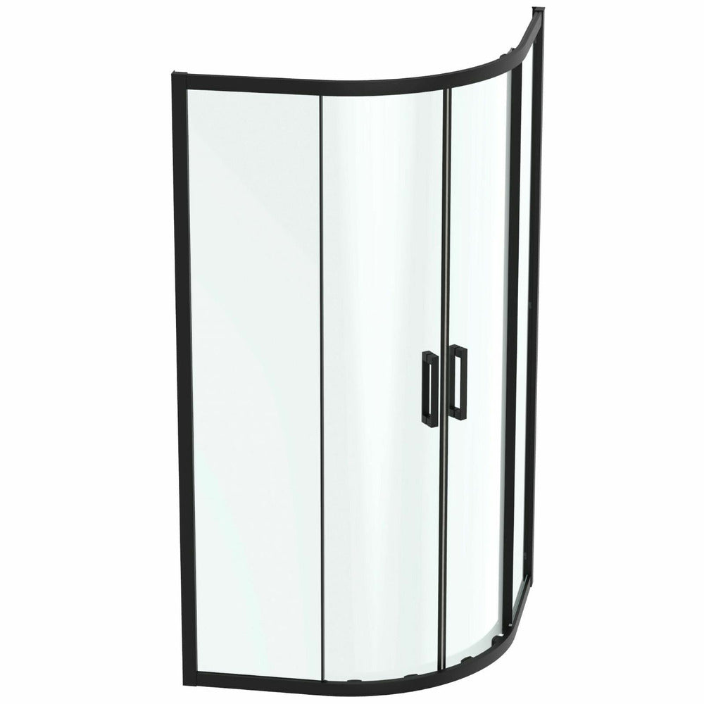 Полукръгла душ кабина с плъзгащи се врати 100x100 см черен мат Ideal Standard Connect 2