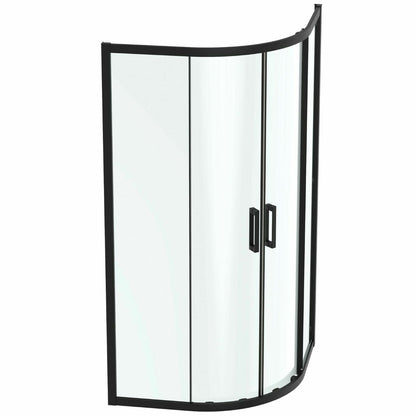Полукръгла душ кабина с плъзгащи се врати 100x100 см черен мат Ideal Standard Connect 2