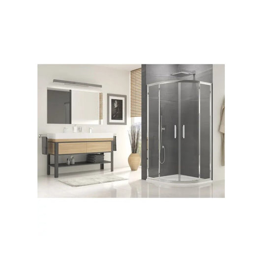 Семирoundна душ кабина с плъзгащи се врати SanSwiss Ocelia 80x80 см