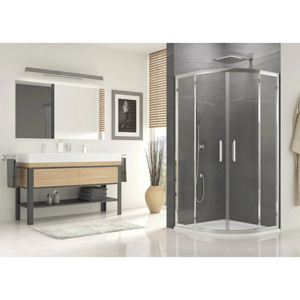 Полуокръжна душ кабина със слайд-брави SanSwiss Ocelia 90x90 см