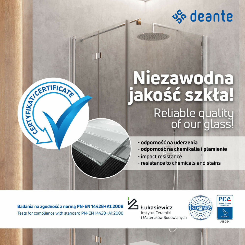 Полукръгла душ кабина Deante Funkia черна с плъзгащи се врати 80x80 см