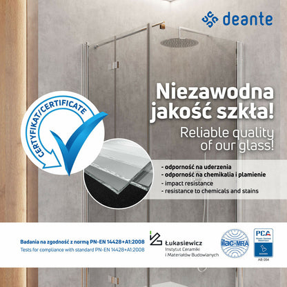 Полукръгла душ кабина Deante Funkia черна с плъзгащи се врати 80x80 см