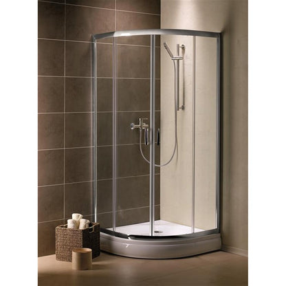 Полукръгла душ кабина с плъзгащи се врати Radaway Premium Plus A 1900 90x90 cm хромирана рамка