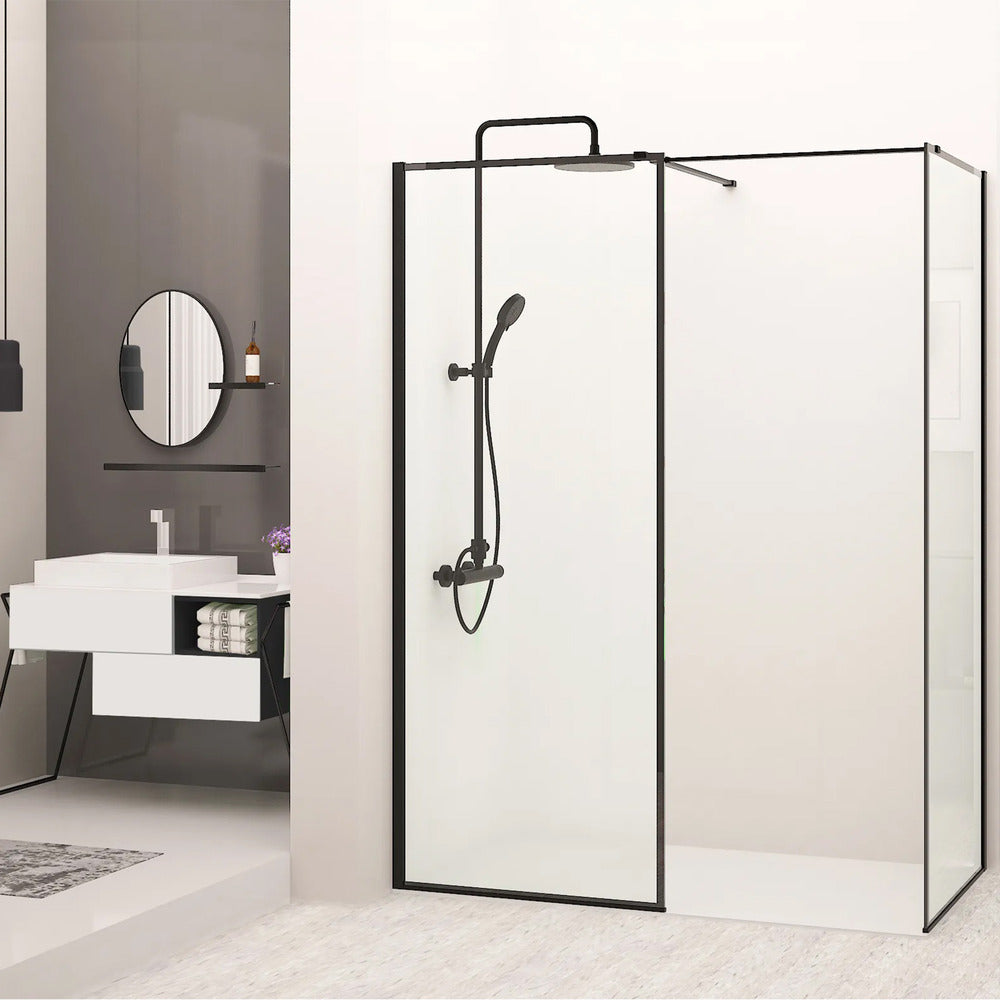 Кабина за душ тип Walk-in Rea Bler с 2 стени 70x80 черна