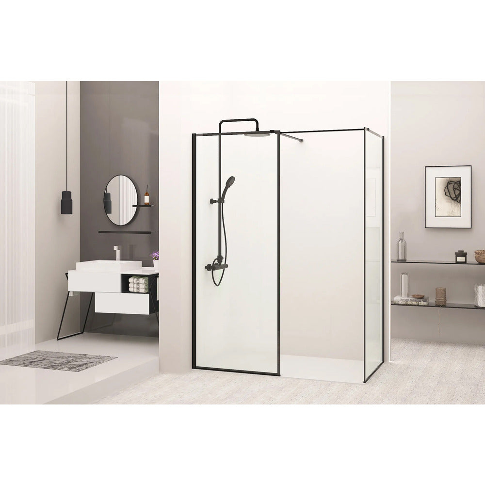 Кабина за душ тип Walk-in Rea Bler с 2 стени 70x80 черна