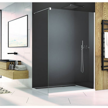 Душ параван тип Walk-in SanSwiss Easy STR4P 140 см, закалено стъкло 8mm, антикалциево покритие.