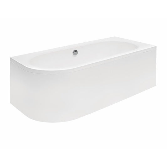 Asymmetrical bathtub Besco Avita 180x80 cm glossy white with right installation
