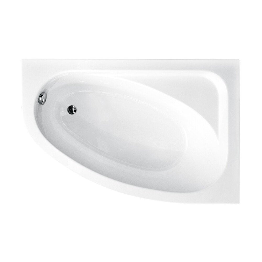 Асиметрична вана Besco Cornea 140x80 см, десен монтаж