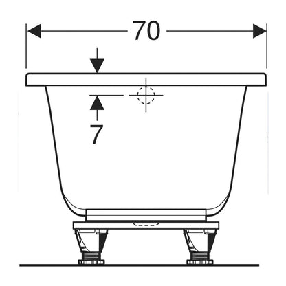 Geberit Selnova Square Rectangular Bathtub 170x70 cm