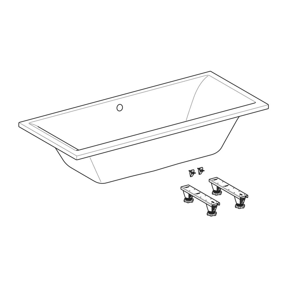 Geberit Selnova Square Duo Rectangular Bathtub 180x80 cm