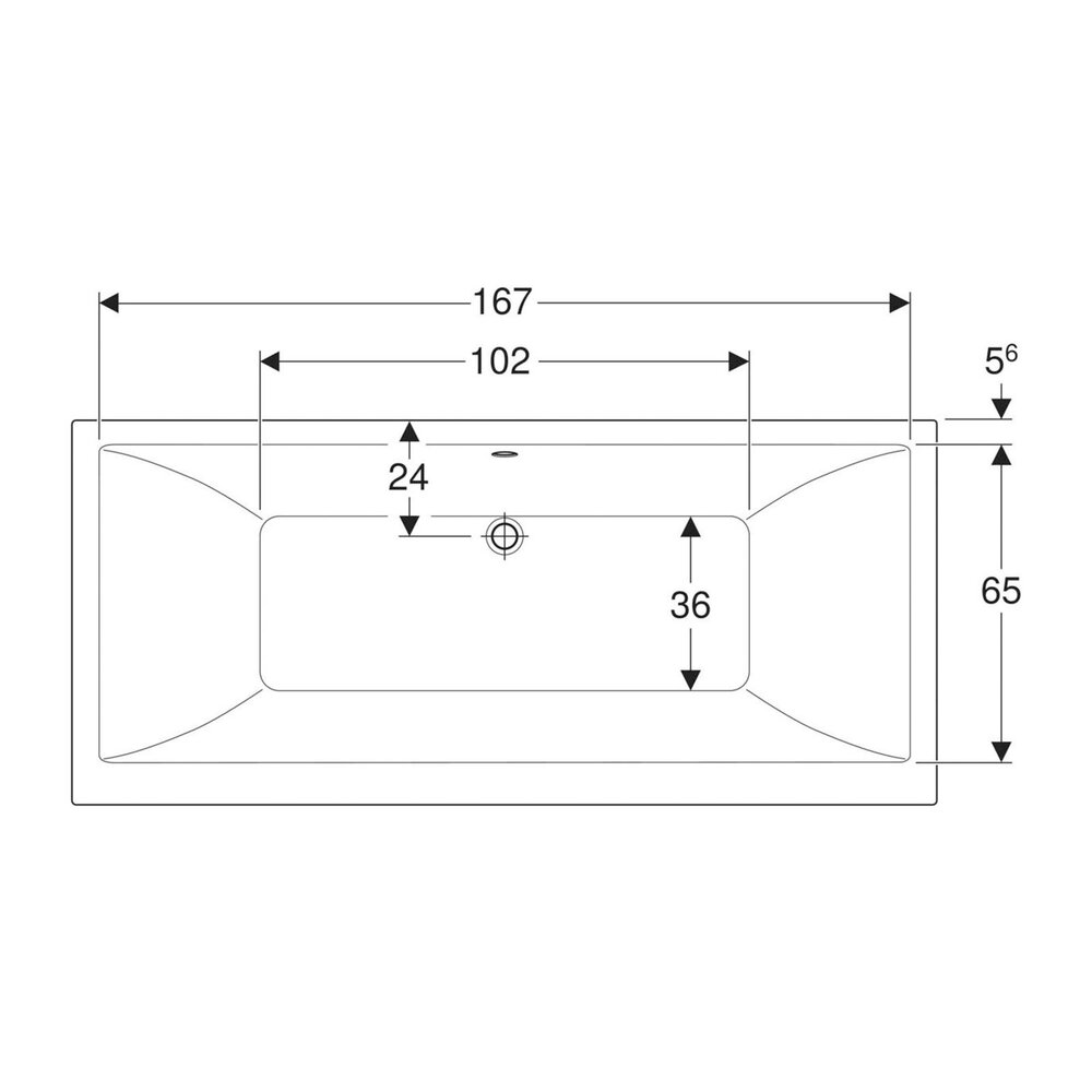 Geberit Selnova Square Duo Rectangular Bathtub 180x80 cm
