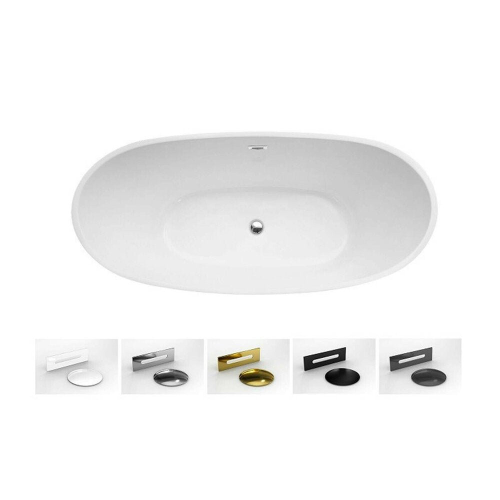 Freestanding bathtub Besco Ayla 170x80 cm glossy white