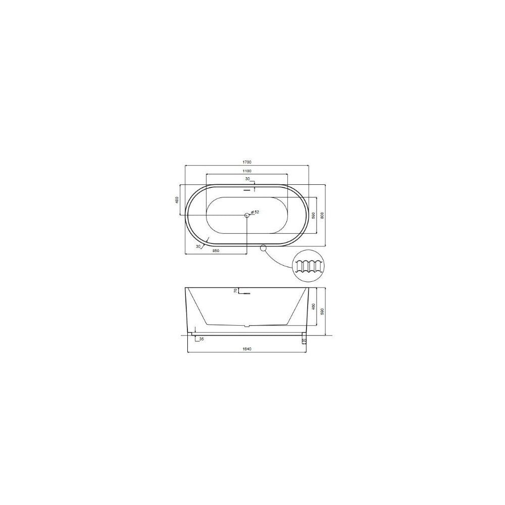Besco Giuliana Freestanding Bathtub 170x78 cm