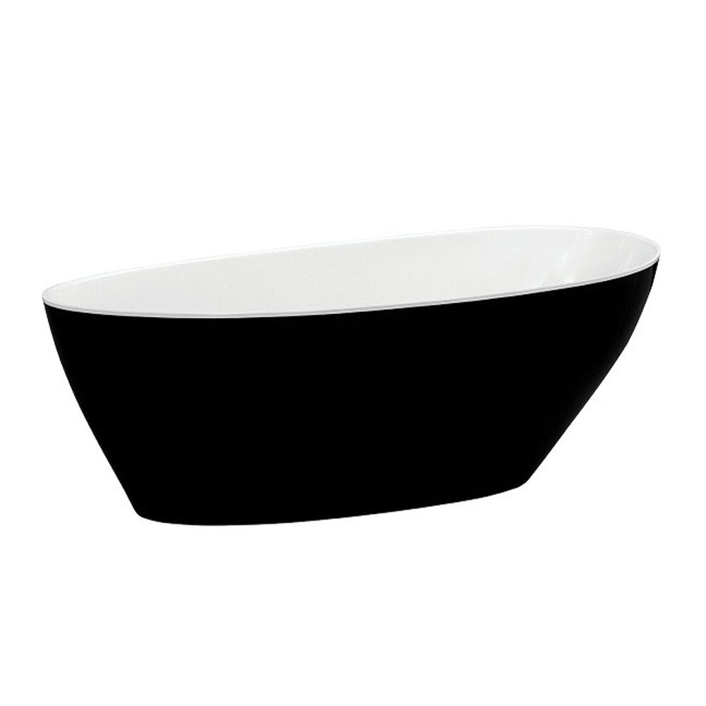 Freestanding bathtub Besco Goya 170x72 cm white - black