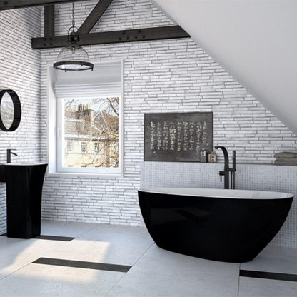 Freestanding bathtub Besco Goya 170x72 cm white - black