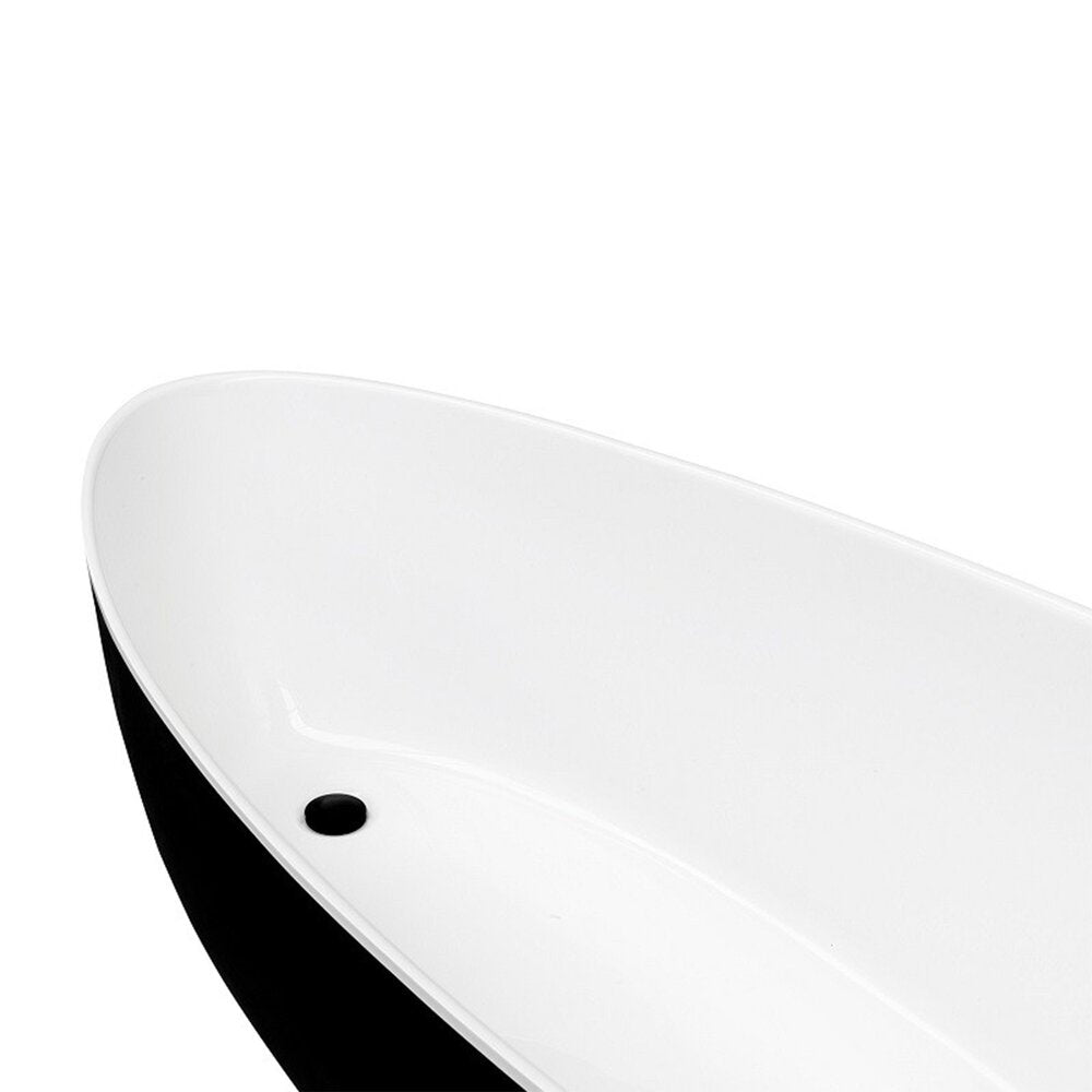 Freestanding bathtub Besco Goya 170x72 cm white - black