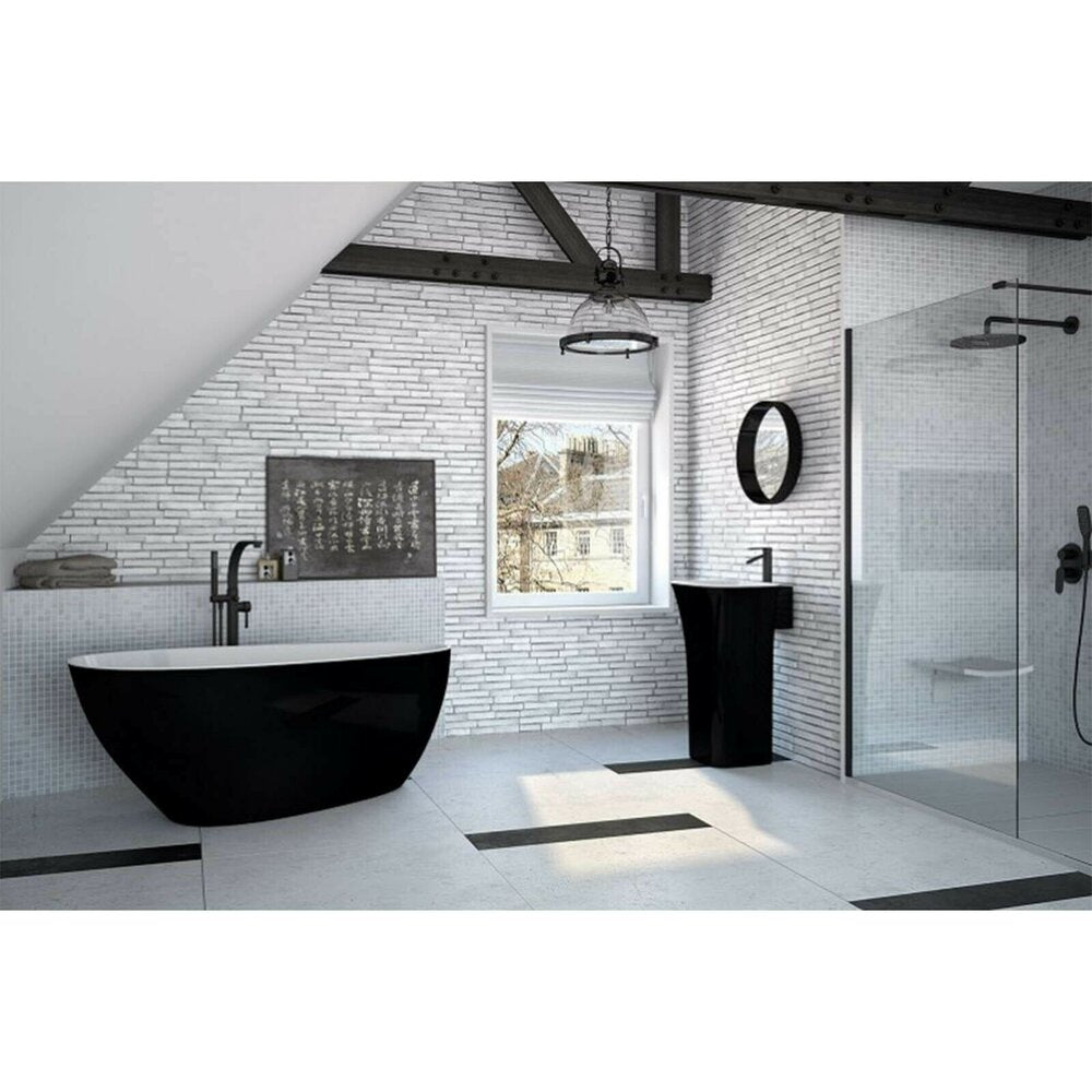 Freestanding bathtub Besco Goya 170x72 cm white - black
