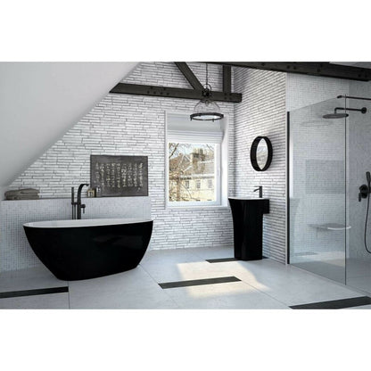 Freestanding bathtub Besco Goya 170x72 cm white - black