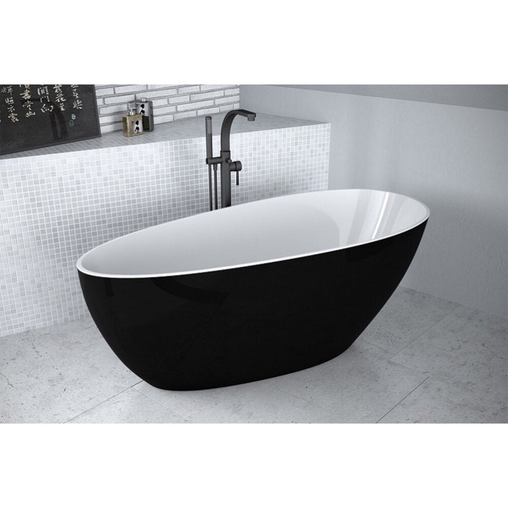 Freestanding bathtub Besco Goya 170x72 cm white - black
