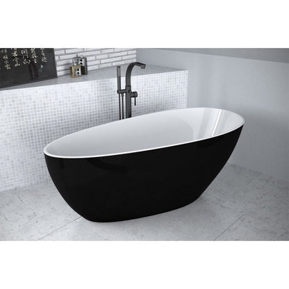 Freestanding bathtub Besco Goya 170x72 cm white - black