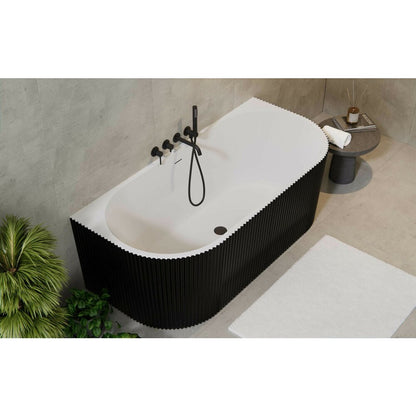 Каждa freestanding Besco Leya 170x78 см бяла/черна, прикрепена към стената, BTW