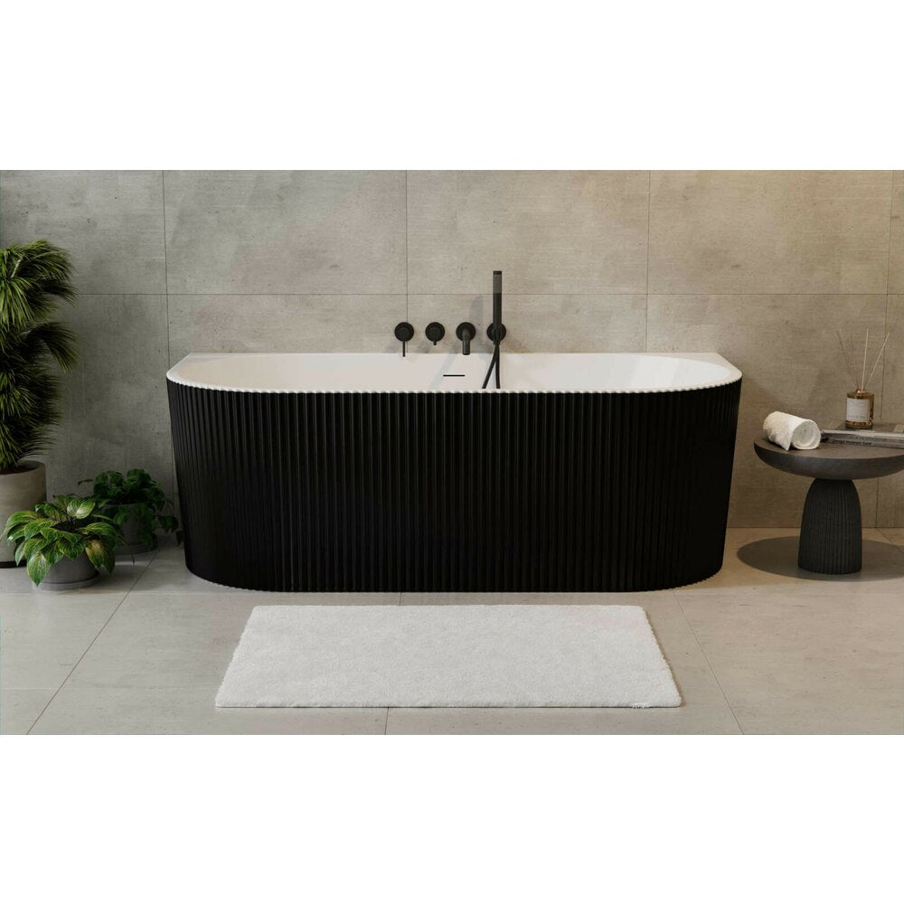 Каждa freestanding Besco Leya 170x78 см бяла/черна, прикрепена към стената, BTW