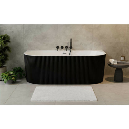 Каждa freestanding Besco Leya 170x78 см бяла/черна, прикрепена към стената, BTW