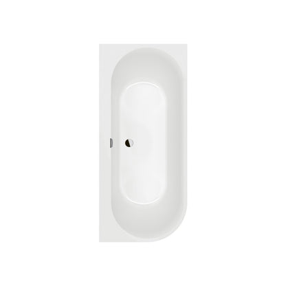 Ъглова свободно стояща вана Villeroy&Boch Oberon 2.1 180x80 см бяла дясна, прикрепена към стената, BTW